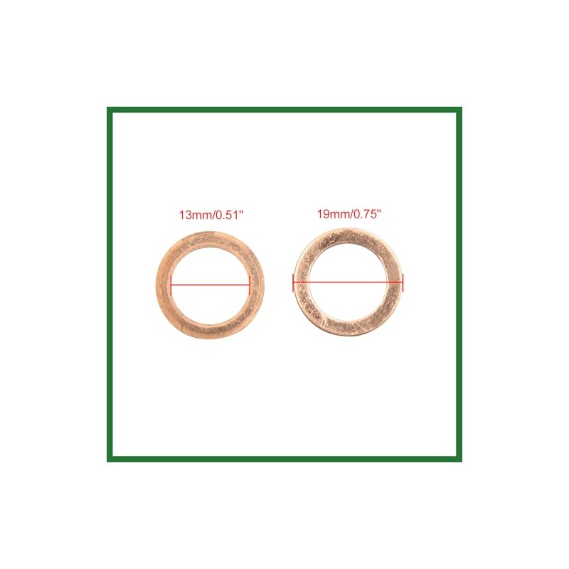 Motoforti 13mm Inner Dia Copper Crush Washers Flat Sealing Gaskets