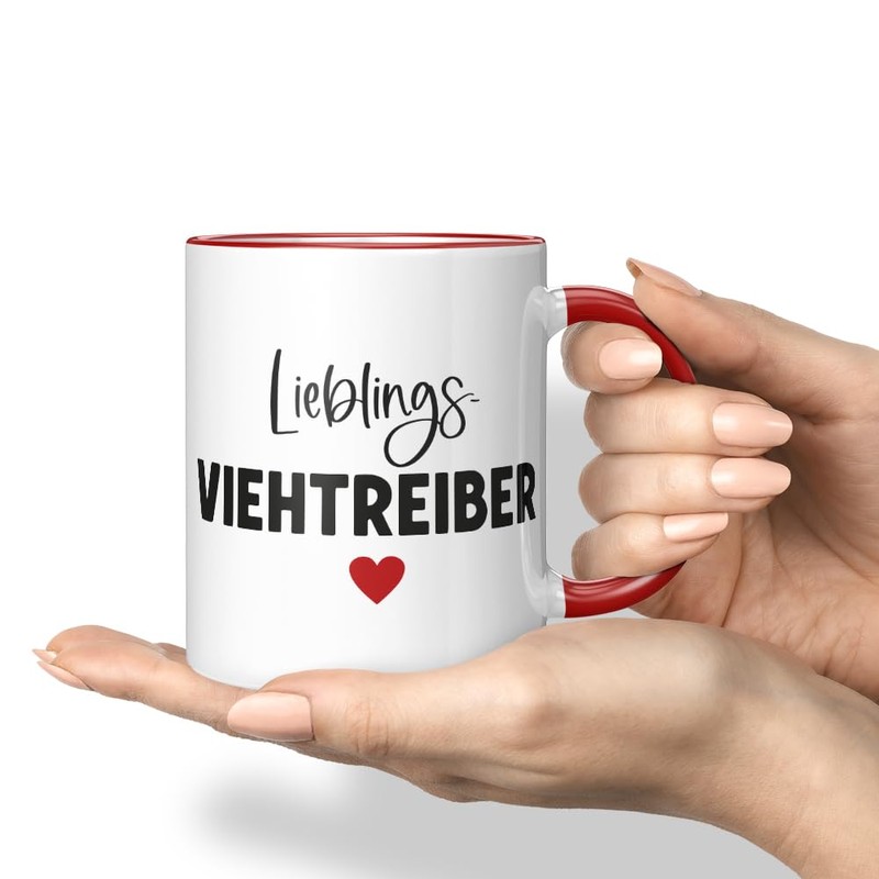 JUNIWORDS Tasse, Lieblings-Viehtreiber, Rot (7773656)