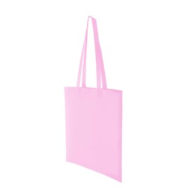 Hyper Mart Cotton 5oz(150gsm) Eco friendly Plain Natural Reusable Shopping Tote Bags Eco Friendly Long Handle Grocery Bag (Baby Pink, 1 Bag)