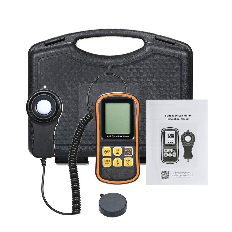 Digital Light Luxmeter Spectrometer Photometer 0~200000 Lux Split Type LCD