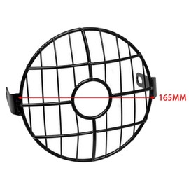 Classic 5 inch Motorcycle Headlight Grill Guard for Cafe Racer, Round Center