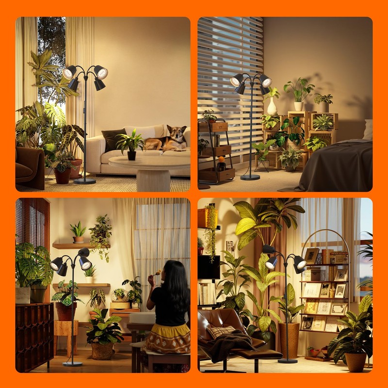Bstrip 4-Head LED Grow Light with Stand for Indoor Plants,