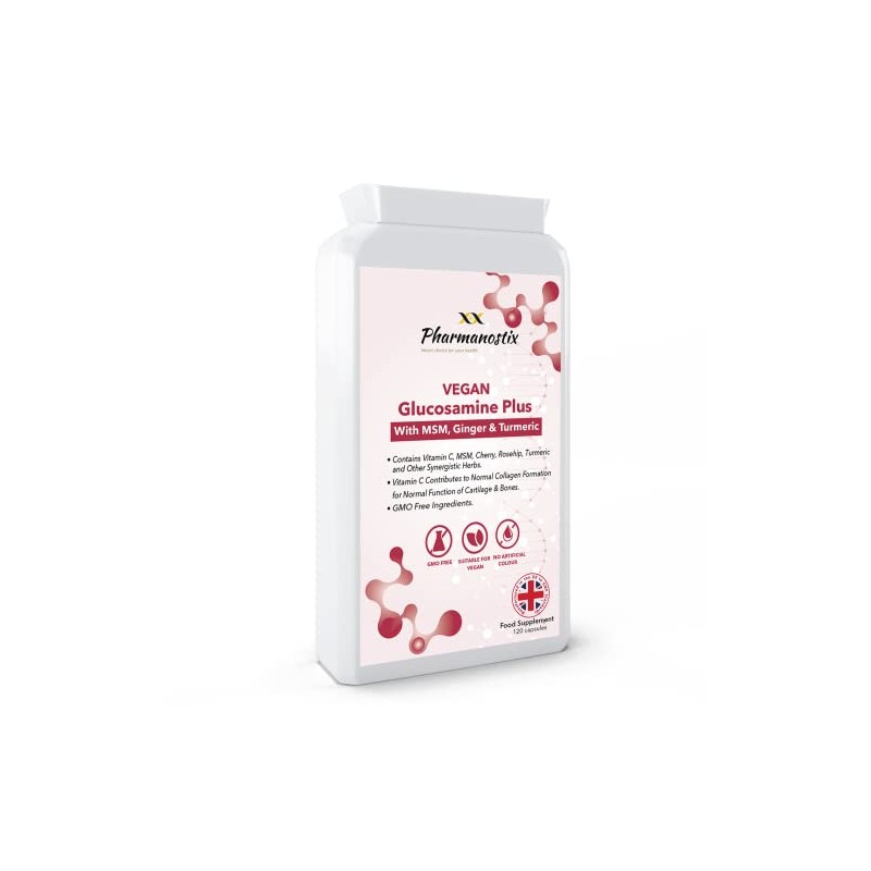 Vegan Glucosamine Plus 120 Capsules - with MSM, Sour Cherry,