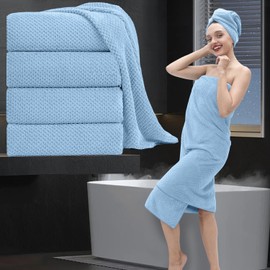 Juego de 4 toallas de baño extragrandes (35 x 70 pulgadas), sábana de baño extragrande, súper suave, altamente absorbente, juego de toallas de baño