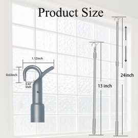 JTIAENG Draw Rod for Cordless Roller Shade Blinds 13"-24" Length Adjustable Drapery Pull Rod for Window Shades Zebra Easy-Grip Design Up and Down Easy to Pull