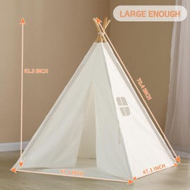 wilwolfer Kids Teepee Tent for Girls or Boys with Carry Case, Foldable Play Tent for Kids or Toddler Suit for Indoor and Outdoor Play, Protable Kids Playhouse Children Tent(Mat not Included)