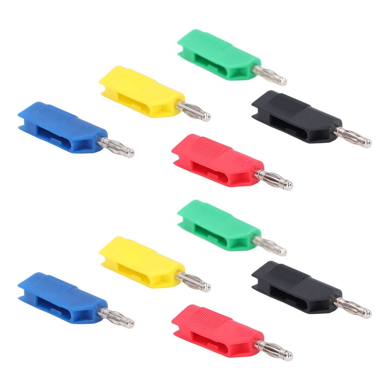 10PCS 4mm Banana Plugs Brass Nickel Plated Connectors Speaker Cable