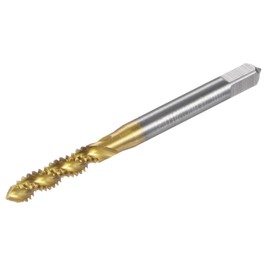 sourcing map Spiral Flute Thread Taps, 3/16-24 UNC 2B Screw Threading Tap, Titanium Coated 6542 High Speed Steel Machine Tapping Tools for Machinist Repair