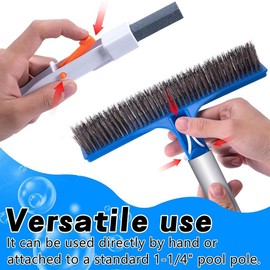 Snblzhef 2 Pcs Pool Pumice Stone with Handle and 10inch Stainless Steel Pool Brush for Inground/Above Ground Pool Cleaning