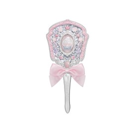 Flower Knows Shell's Jewel Hand Mirror,Vintage Portable Handheld Mirror,Fancy & Pretty Princess Mirror with Long Handle,Gift for Girls(Pink Seashell)