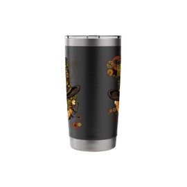 Steampunk Gothic Yorkshire Terrier Dog Face Pet Yorkie Lover Stainless Steel Insulated Tumbler