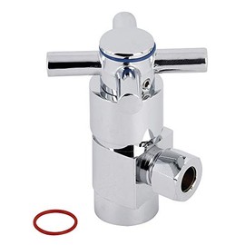 Kingston Brass CD43301DX Concord 1/2-Inch IPS X 3/8-Inch OD Comp Hose Thread Quarter-Turn Angle Stop Valve, Polished Chrome