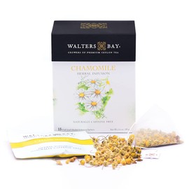Walters Bay Chamomile Tea, 15 Count, Premium, Herbal, No Caffeine, All Natural, Pyramid Bags, Sweet Chamomile