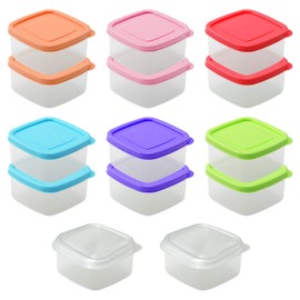 KVBUCC 14 Pieces Crisper Boxes, Complementary Food Boxes, Food Dispenser Boxes, Storage Containers with Lids, Reusable Sealed Jars, Microwaveable, Food Crisper Boxes (Multi-Color)