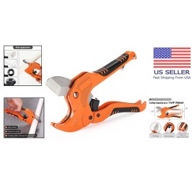 Bates Orange PVC Pipe Shears - Precision Cutting up to 1-1/4" with Safety Lock