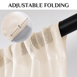 Softalker White Curtains Living Room Transparent Room Divider Curtain 240 cm Extra Long Curtain and Curtains Beige Curtain Curtains Set of 2 140 cm Wide Panel Curtains Decorative Children's Room