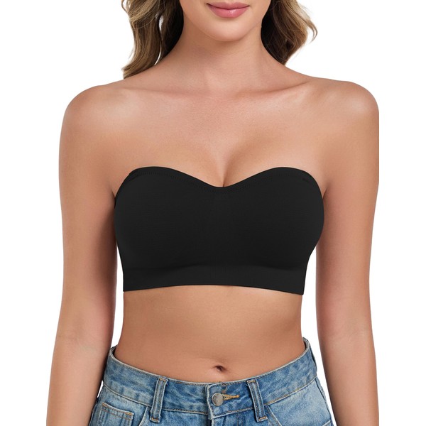 ANGOOL Women's Strapless Bra Without Underwire Push Up Bra Without