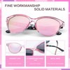 FancyPink Womens Pink Mirrored Sunglasses - Retro Polarized Cateye Shades