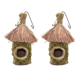 Namvo 2 pieces hand-woven straw bird nests box grass nests for home garden decoration (cottage)
