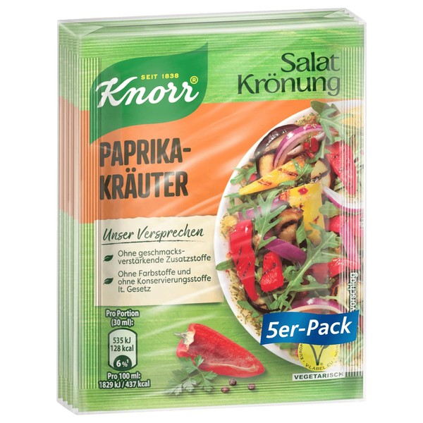 Knorr Salatkrönung Paprika Kräuter Pepper Herbs Salad Spice Mix 5X Sachets