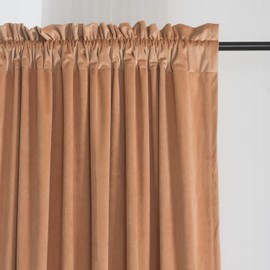 Roslynwood Peach Nursery Sunlight Velvet Curtains - Elegant Interior Decoration Large Window Blackout Velvet Drapes for Living Room, 52 x 108 Inches Long, Peach, 2 Panels