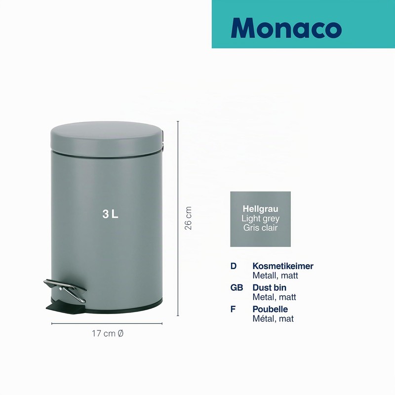 kela Cosmetic bin Polino of Metal 3L in Bright Grey,