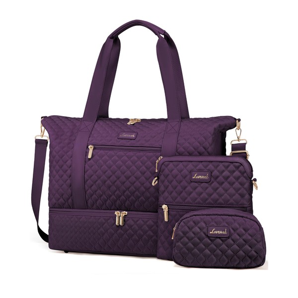 LOVEVOOK Travel Weekender Bag for Women, Duffle Bag with Shoe