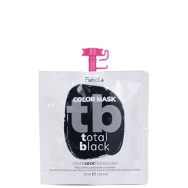 Fanola Nourishing Colour Mask, Nourishing and Conditioning Pigmented Hair Mask to Intensify Color and Temporarily Dye Hair, for Natural, Coloured and Bleached Hair, Total Black Shade, 30ml