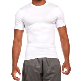 Russell Athletic Men's Compression Short Sleeve Top, White, X-Large