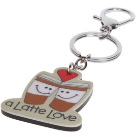 Stands Out, Supplying Outstanding Gifts A Latte Love Coffee Cups Quote Novelty Keyring Bag Tag Charm