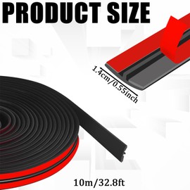 Pvotawp Sunroof Seal Car Weather Stripping Windshield Rubber Seal 14mm T Shape Car Window Seal Strip Weatherstrip Adhesive Dust Proof Waterproof Front Rear Windshield Seal Cover Trim(32.8ft/10M)