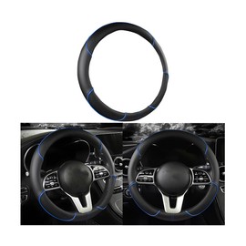 JNNJ Breathable Steering Wheel Cover, Microfibre Leather Steering Wheel Cover, Car Steering Wheel Cover, Non-Slip Leather, Car Steering Wheel Cover, Leather, Sweat-Absorbing Comfort, Car Steering