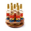 Acacia Wood Rotating Coffee Syrup Organizer, 7 Bottle Coffee Syrup