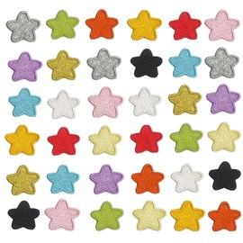 8Rabbit Patches, Set of 36, Applique Stickers, Small, Star, Mini Patches, Girls, Boys, Name Tags, Sticker Type