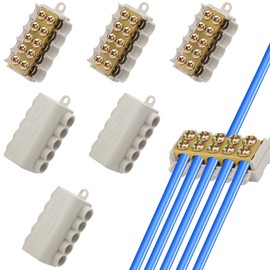 Linkstyle 6PCS 14-6 AWG Wire Splice Connectors, 80A Quick Wiring Splicing Compact Terminal Connectors, 1 in Multiple Out