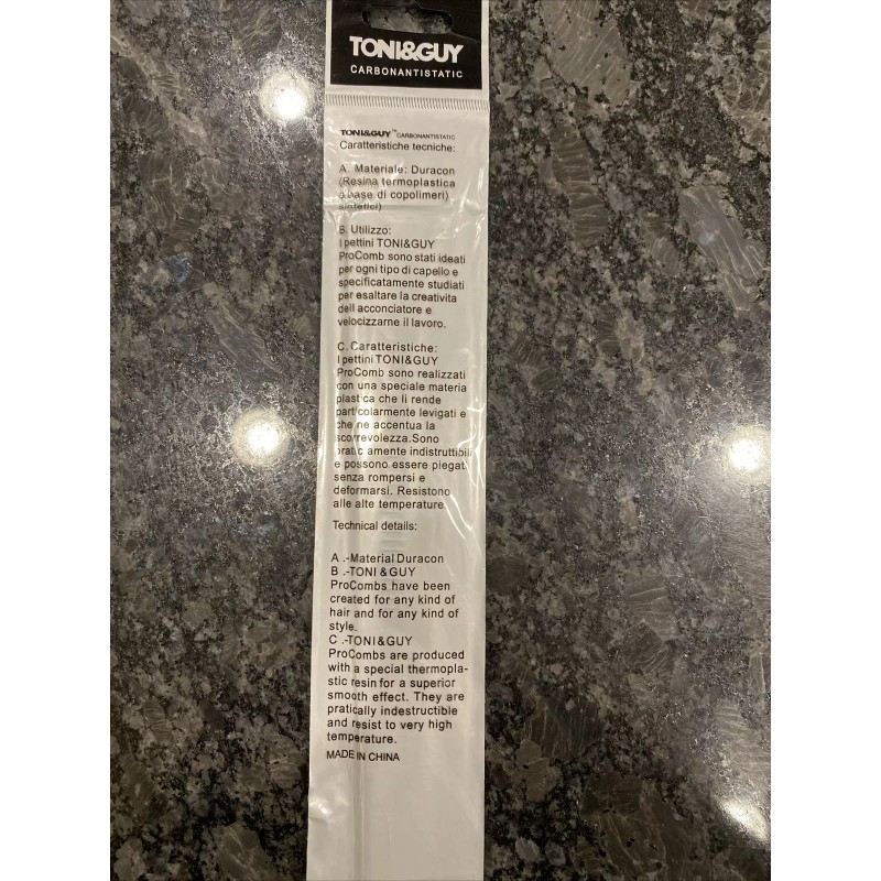 TONI&GUY Toni & Guy Carbonantistatic Thermoplastic Professional Salon Comb. #8192
