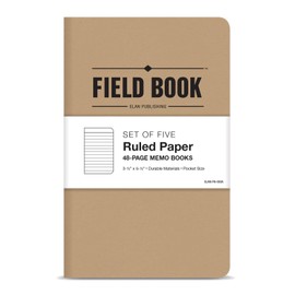 ELAN Publishing Company Publishing ELAN-FN-003A Field Notebook, 3.5" x 5.5", Lined Memo Book, Kraft
