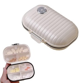 Pretty Pill Organizer Pill Box and 7 Large Compartments to Hold Vitamins Cod Liver Oil Supplements Medication and Jewelry etc.(Milk White)