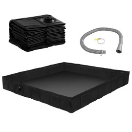 HuuppHip Foldable Camping Shower Tray, 104 x 104 x 13 cm, Foldable Shower Tray with Removable Drain Pipe, Tent Shower Tray Awning Base, RV Shower Floor Mat, For Indoor Outdoor Camping, Beach, Outdoor