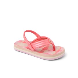 Reef Toddler/Little Kid Ahi Beach Flip Flop, Soft Cushion Footbed, Water Friendly, Backstrap, Pink Plaid, 6