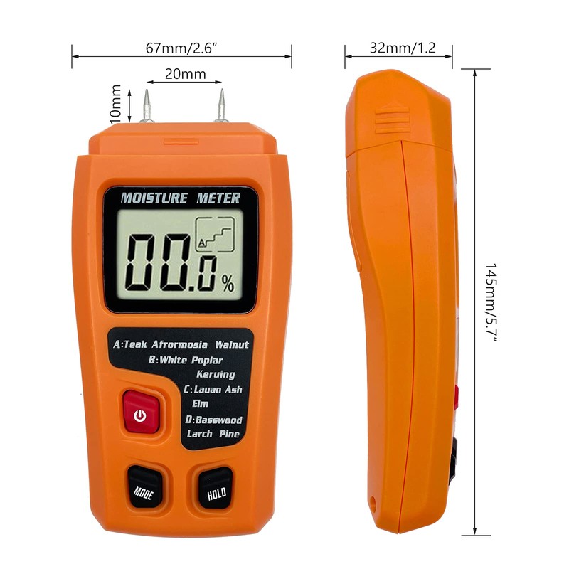Digital Wood Moisture Meter Wood Humidity Tester Hygrometer Timber Damp