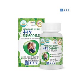 Chong Kun Dang Folic Acid 600 Gold 90 tablets, 2 bottles, 6 months supply / 종근당  엽산 600골드 90정 2병 6개월분