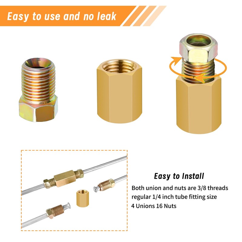 MuHize 25 ft 1/4 Brake Line Kit - Zinc Coated