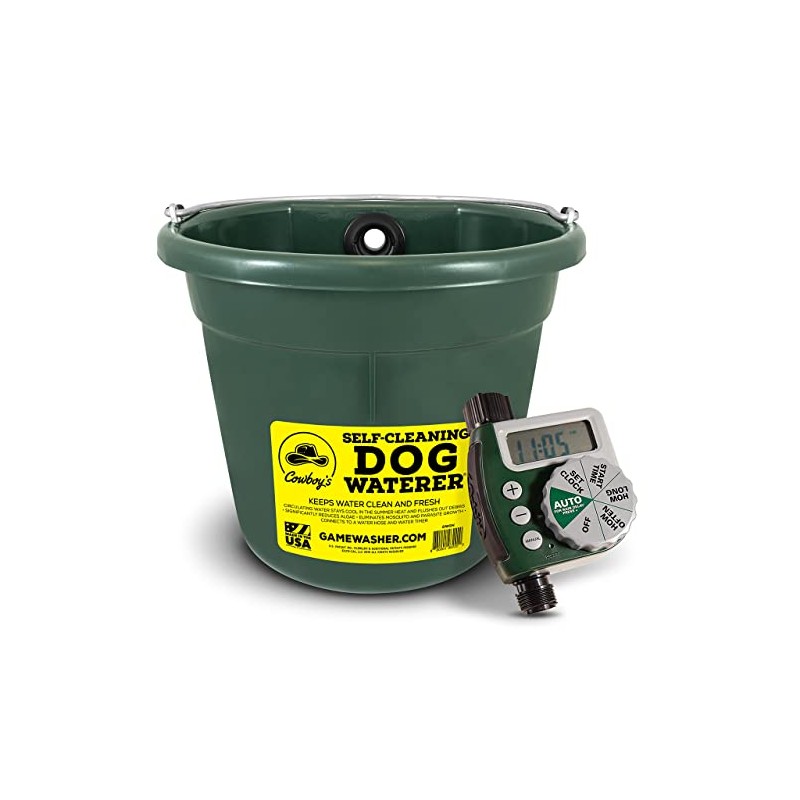 Cowboy's Green Dog Waterer with Timer