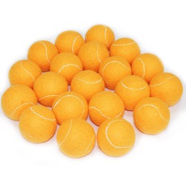 URBEST Advanced Tennis Ball 20 Packs, Training Tennis Balls Practice Balls for Novice Player, Pet Dog Playing Balls with Mesh Carry Bag for Beginner Training Ball (Light Orange)
