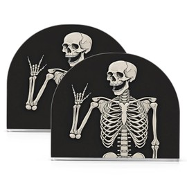 Rock and Roll Skeleton Skull Halloween Napkin Holder for Tables Paper Cocktail Napkin Holders for Kitchen Dinning,Acrylic Dinner Napkin Dispenser for Restaurant Home Decor Bar Accessories 1 Pack
