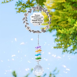 ASTNIC Thank You Gifts for Women, Sun Catcher Gift with Engraved Thank You Message, Hanging Suncatcher Ornaments, Rainbow Maker with 40mm Glass Ball Prism Gratitude Gifts for Friends Teachers Family