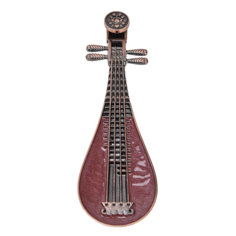 Incense Burner Holder Unique Chinese Lute Design Premium Copper Sturdy