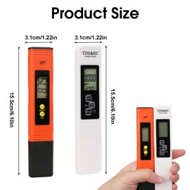 4-in-1 Water Quality Tester Set - Digital TDS EC Temperature & pH Meter with LCD, ATC & Backlight - PH EC TDS Water Tester for Drinking Water, Pool, Aquarium, Hydroponics