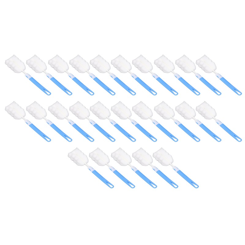 50pcs Bottle Sponge Brush Long Handle Cup Cleaning Sponge Brush